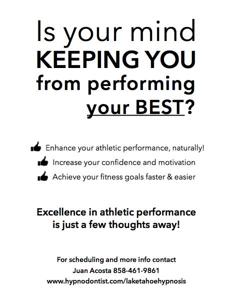 How to improve your performance in sports and other activities at any level. LakeTahoeHypnosis.com